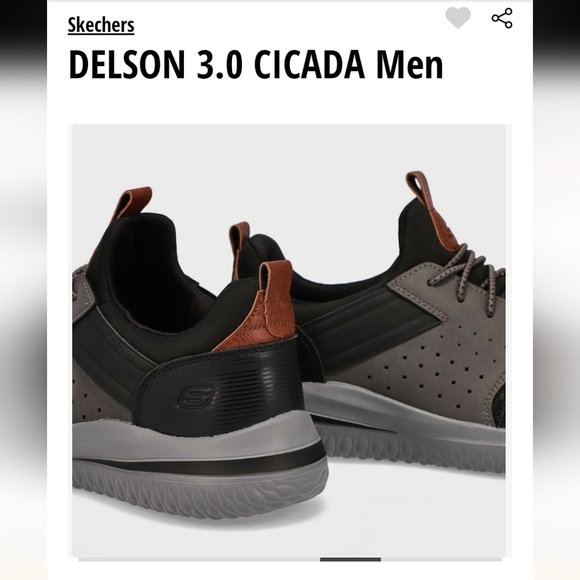 Skechers Black & Gray Men's Slip On Sneakers Size 8 - Picture 5 of 13